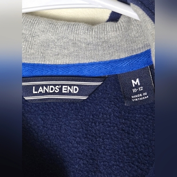Boy's Land's End Quarter Zip Pullover Sweater, Size Medium 10/12 - Picture 3 of 4